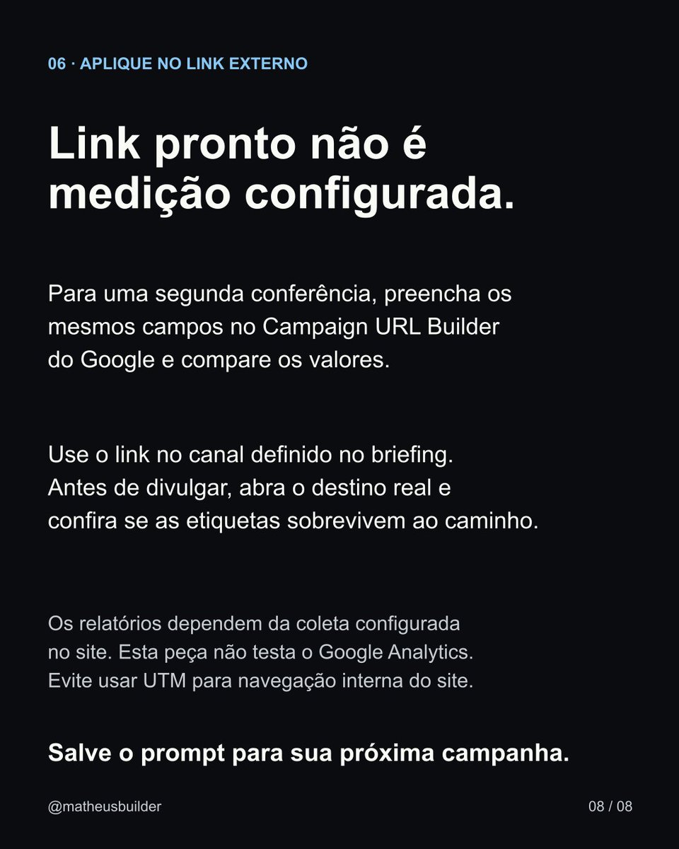 Matheus_Builder's tweet photo. 2/2 Prompt, link e revisão nas telas 5–8. Salve para aplicar.
Exemplo fictício: https://loja.example/guia?idioma=pt&utm_source=instagram&utm_medium=social&utm_campaign=guia_outono&utm_content=carrossel_01

AI Hub da Mood Solutions: https://t.co/dOzK6jLcMm
Fonte: https://t.co/ousdweH1rT
Foto: Mikael Blomkvist/Pexels https://t.co/QrxUscCTeS