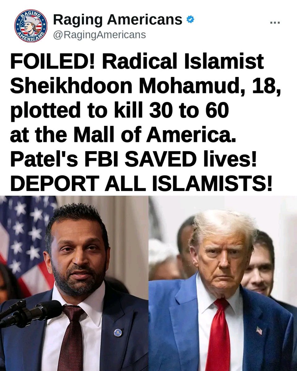 0MrlGibsonQ's tweet photo. The FBI just saved countless lives. Agents arrested 18-year-old Sheikhdoon Abdullahi Mohamud after he bought an AK-47, four magazines, and 200 rounds from an undercover agent — planning to massacre 30 to 60 people at the Mall of America in the name of ISIS. https://t.co/uyToTQ7Hb0
