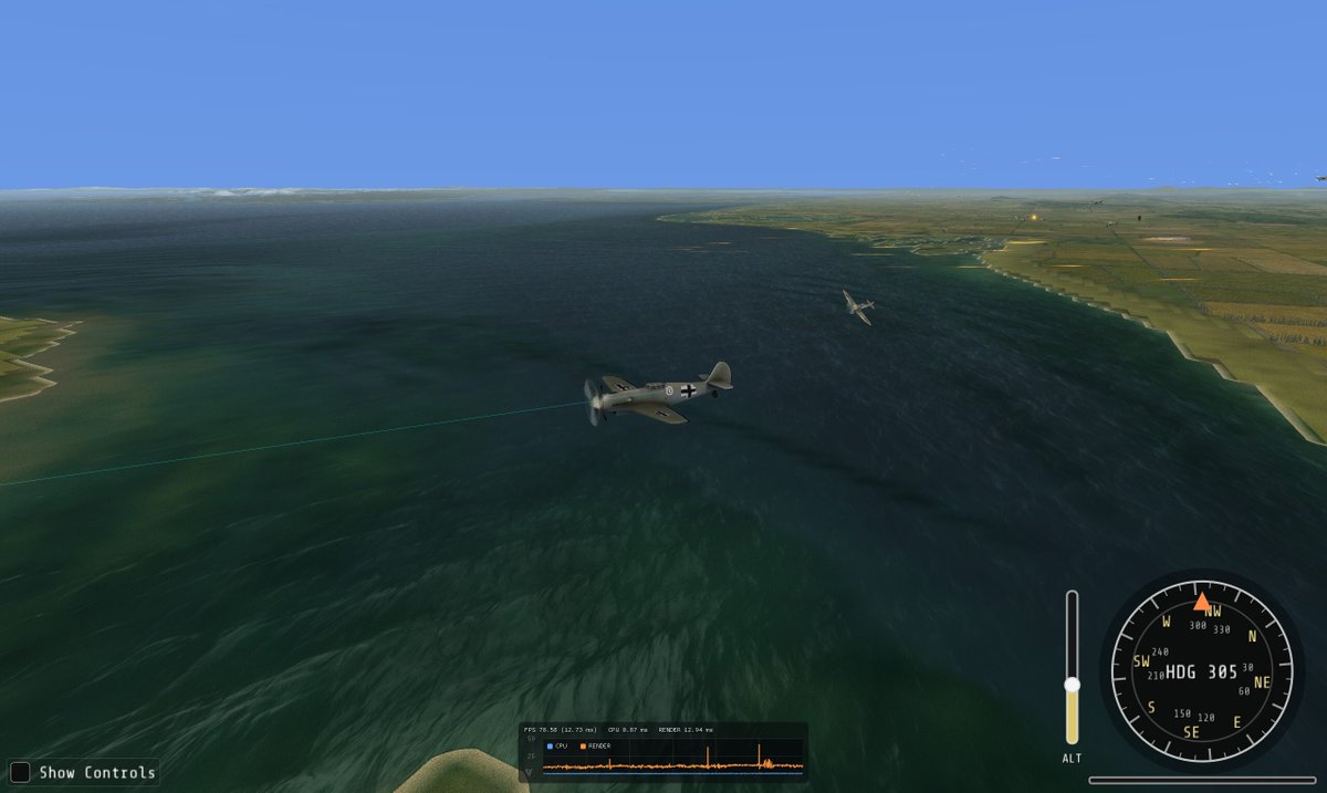 Battleground_TV's tweet photo. Bf 109 Pursued by a Spitfire over the Channel - A Luftwaffe pilot tries to outrun an RAF fighter over the English coastline in https://t.co/lK68BHp3jI.

#20thCenturyWarfare #WW2 #GrandStrategy #Gaming https://t.co/ISemXEqO55