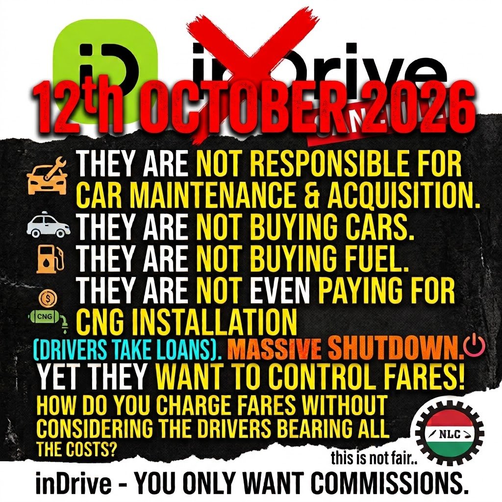 DrumPhase's tweet photo. @inDrive @AUATONLagos has officially announced a massive drivers' strike this Monday. These drivers are hardworking citizens whose multi-million naira assets are being ruined. Please, they need our support and government intervention! https://t.co/7jJTQJzy1p