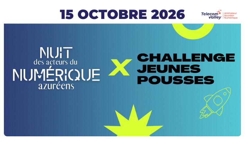 InvestCotedAzur's tweet photo. 💻 Jeudi 15 octobre, @TelecomValley réunit deux événements en une soirée au Centre Centre Inria d'Université Côte d'Azur : la Nuit des Acteurs du Numérique Azuréens et le lancement du Challenge Jeunes Pousses.
 ➕ https://t.co/FpKioFAuP7 https://t.co/sX08tce2Ze
