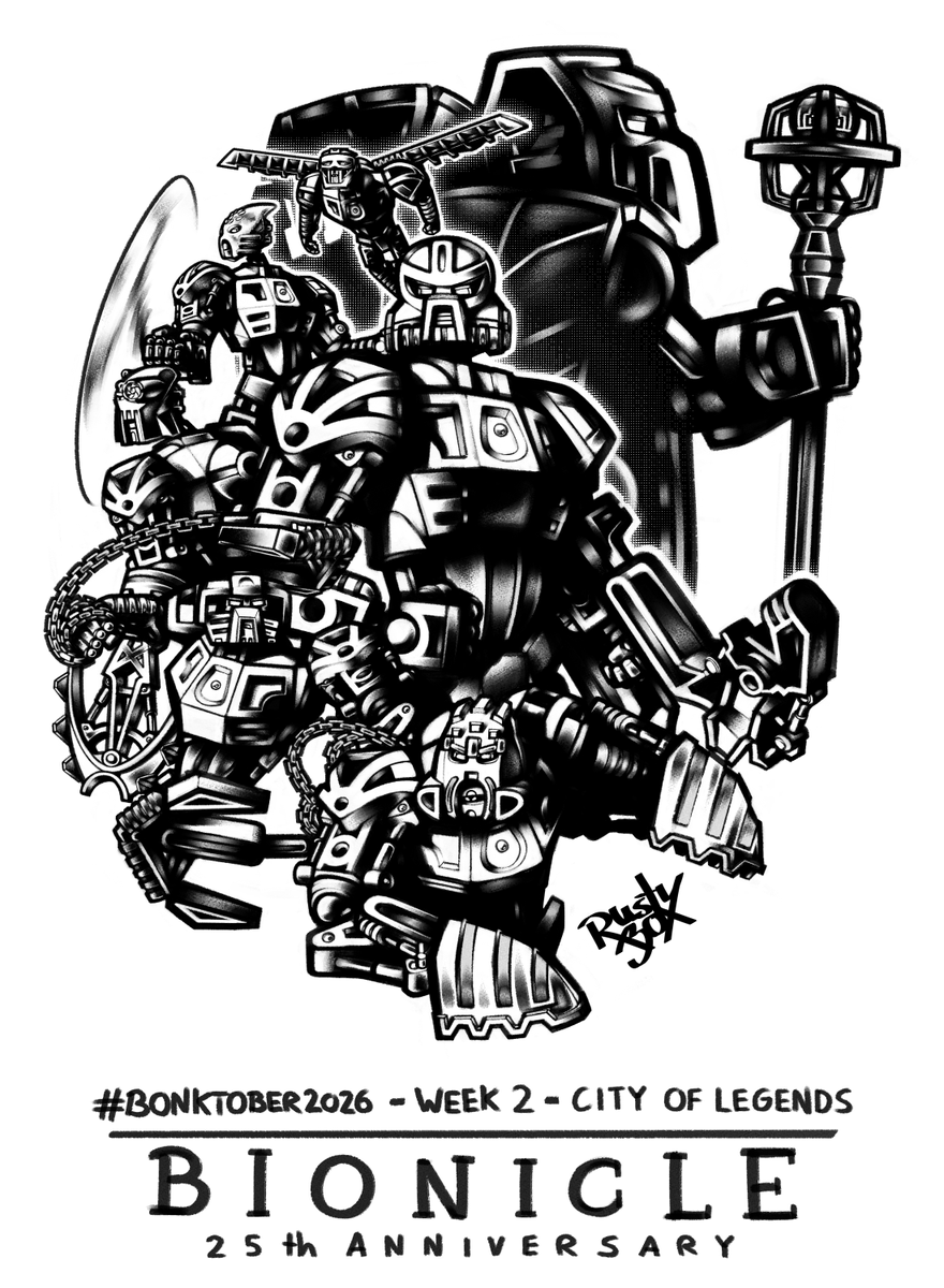 rusty_box's tweet photo. #Bonktober2026 - Week 2 - City Of Legends

As the great shadow fell upon Metru Nui, one team of new Toa rose to pick up the pieces - the legacy of its last protector.

#Bionicle #Bonktober #Inktober #inktober2026 #bioniclefanart #toa #fanart #art #digitalart https://t.co/99PiCHI9u7