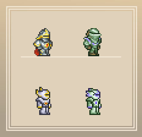 TriangleSupreme's tweet photo. Resprites of silver and tungsten armor from terraria for my texture pack
┃#Terraria #pixelart #ドット絵 #artㅤㅤㅤㅤ https://t.co/tWJ0tTaiRF