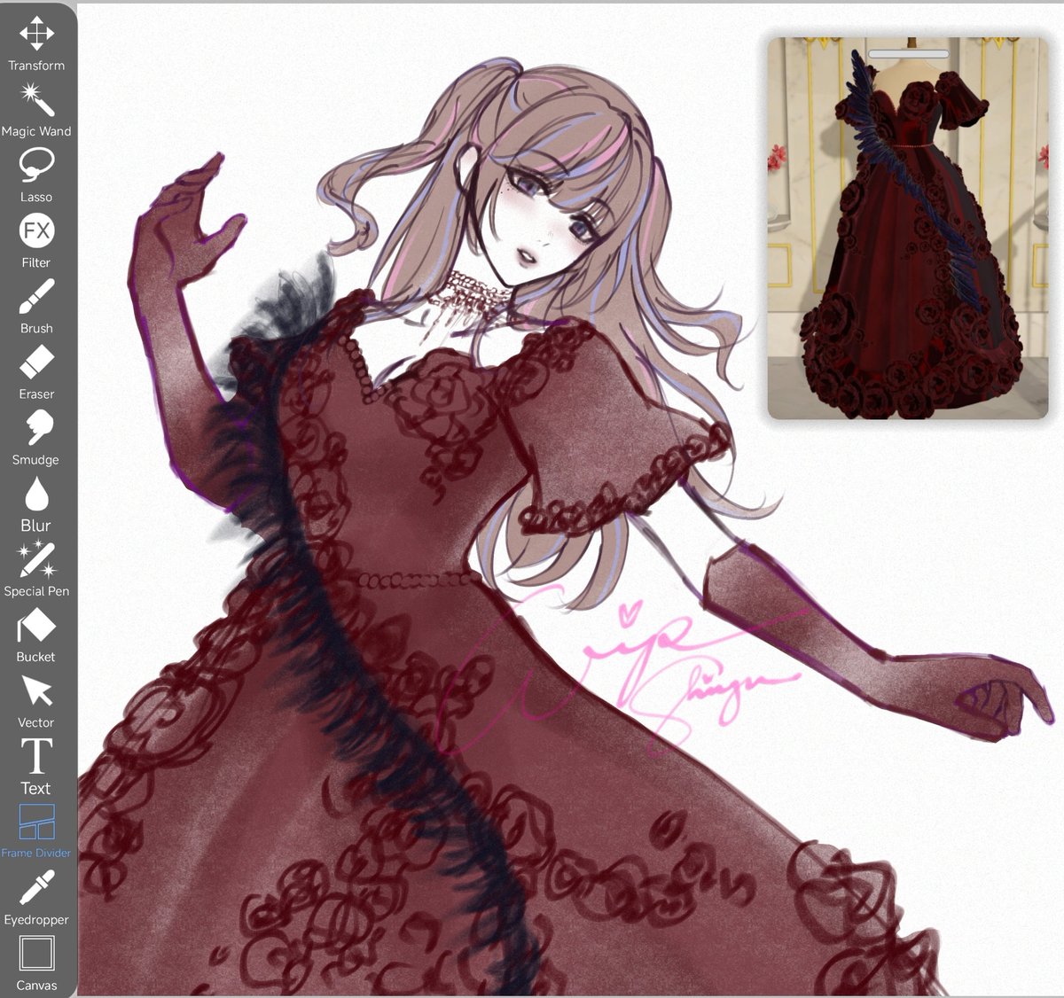 shiyunyaooo's tweet photo. smth smth rkgk seibelle in the gown (someone take over i cant draw ahwhdhdh) https://t.co/MMvWQtBT4b