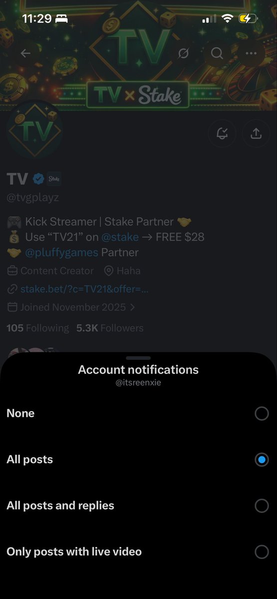 itsreenxie's tweet photo. @tvgplayz Followed you with notis on @tvgplayz  
First stake tip 🙏

Stake: reen24 https://t.co/Ev6NemIW71