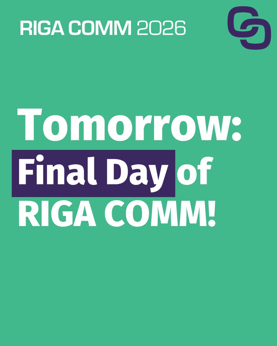 RigaComm's tweet photo. New sessions, fresh insights, and one last chance to explore every booth at the expo.
Day 2 kicks off tomorrow morning–see you at Riga Comm 2026!

📌More at https://t.co/rwwFFMyHLA
🎟️ https://t.co/FkIuShjaF9

Find your technology partners and digital solutions!
#rc26 #rigacomm https://t.co/TXANh9bmKy
