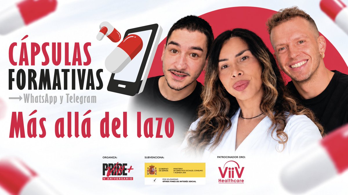 cesida_esp's tweet photo. 📱 ¿Cómo reconocer los bulos sobre el VIH? ¿Cómo responder a la serofobia? ¿Dónde acudir si sufres discriminación?

💡 Descubre “Más allá del lazo”, la segunda edición de nuestro curso de cápsulas formativas en WhatsApp y Telegram. Información clara, ejemplos y herramientas para comprender el estigma y actuar frente a él.

👉 Súmate al curso a través de cualquiera de los dos canales:

🟢 WhatsApp: https://t.co/Ypk2S5trxO

🔵 Telegram: https://t.co/pcboLe3trG 

📢 ¡Compártelo y sigamos reforzando, entre todas, la respuesta al estigma!