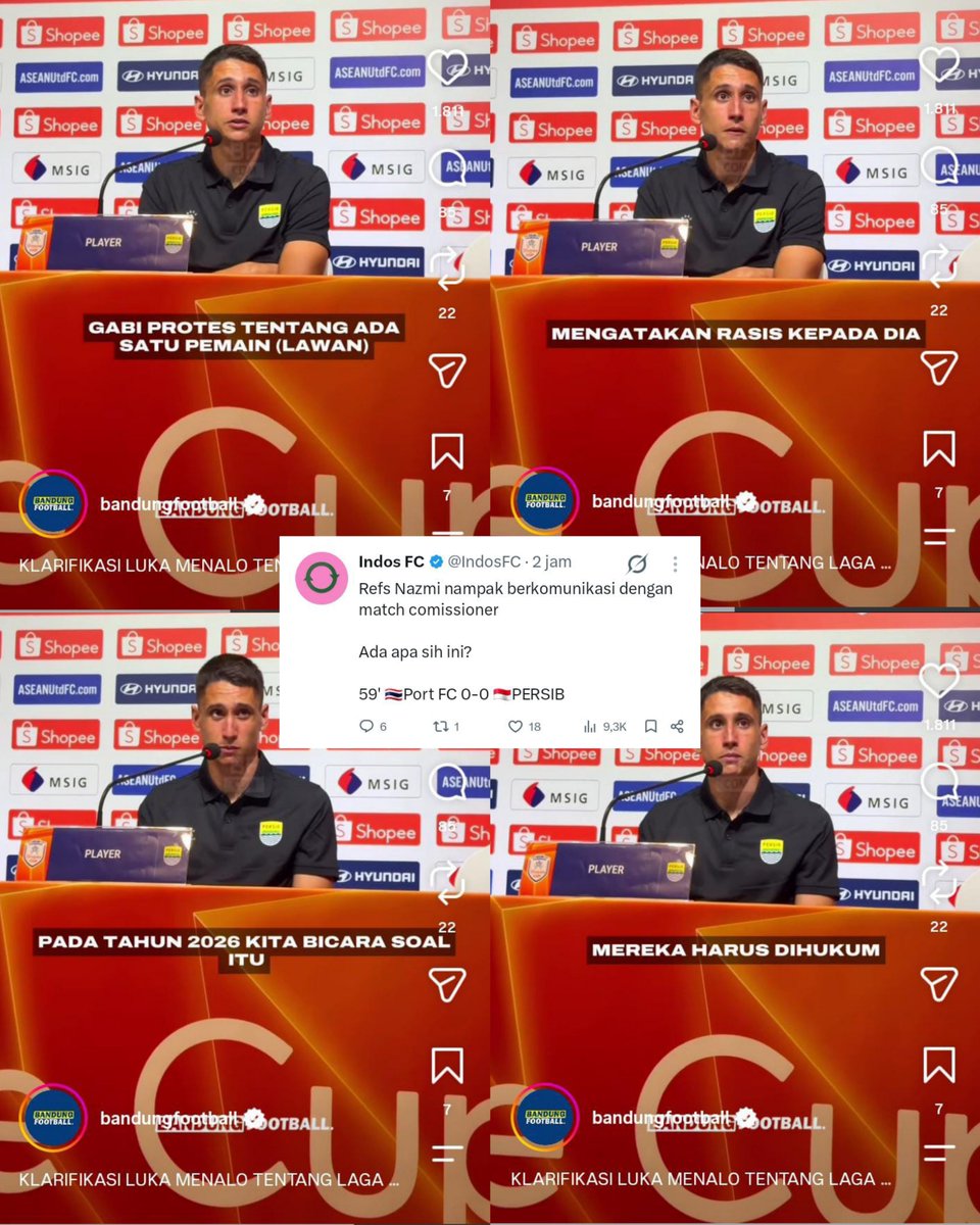 IndosFC's tweet photo. 🚨 Terkait momen laga antara 🇹🇭Port FC kontra 🇮🇩PERSIB beberapa saat lalu yang sempat terhenti cukup lama di menit ke-59

Kabarnya ada dugaan ucapan rasis dari salah satu pemain tim tuan rumah dalam hal ini penggawa 🇹🇭Port FC kepada pemain 🇮🇩PERSIB, yakni 🇫🇷Gabriel Mutombo (31/DF)

📝 via @BandungFootball