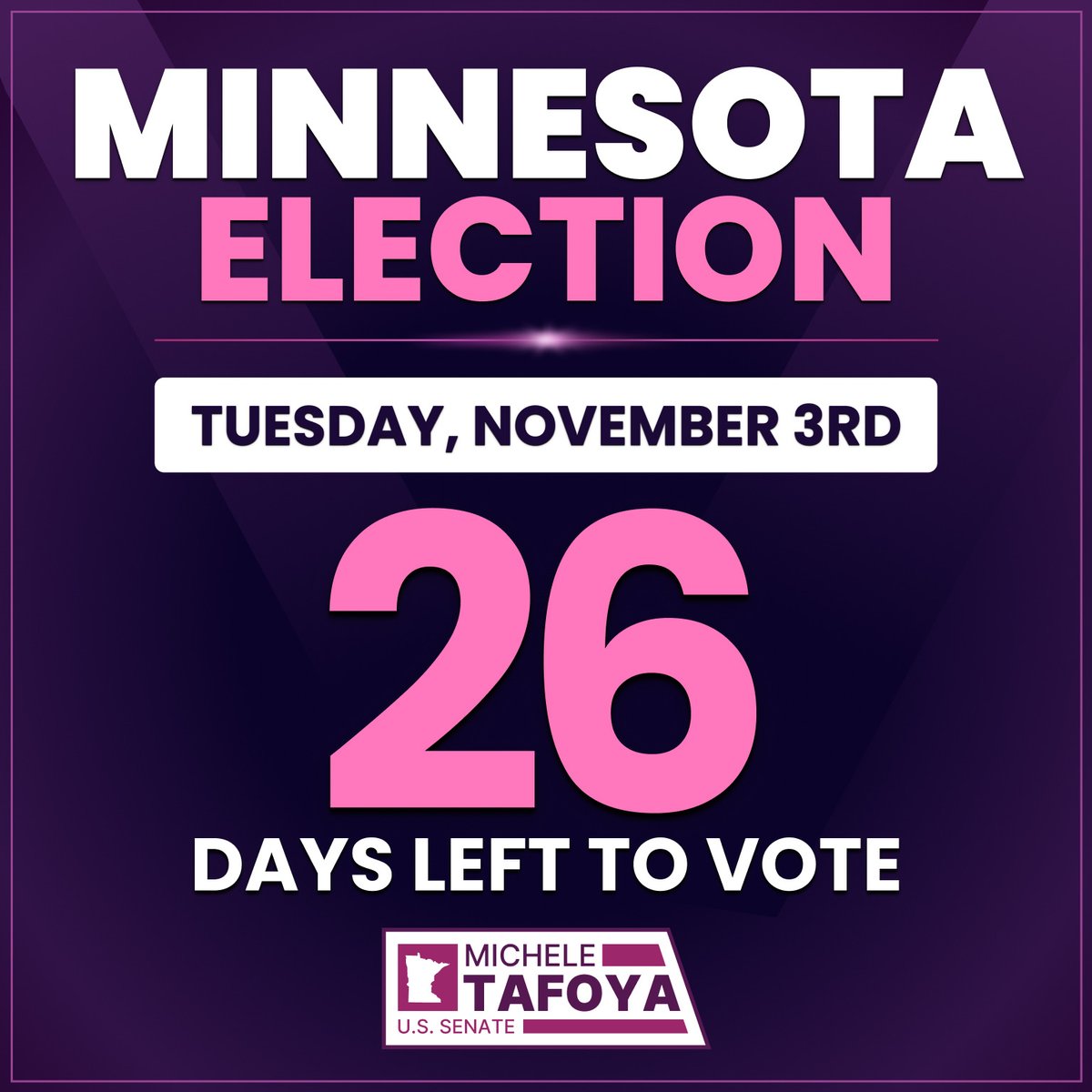 Michele_Tafoya's tweet photo. 🚨 26 days left before Election Day.

We’ve seen what 20 years of single-party control has done for Minnesota: fraud, increased crime, and declining academic performance.

We can finally end decades of failure and bring accountability back to Minnesota.

Find your voting options at the link below ⬇️

https://t.co/ogEC35czDu