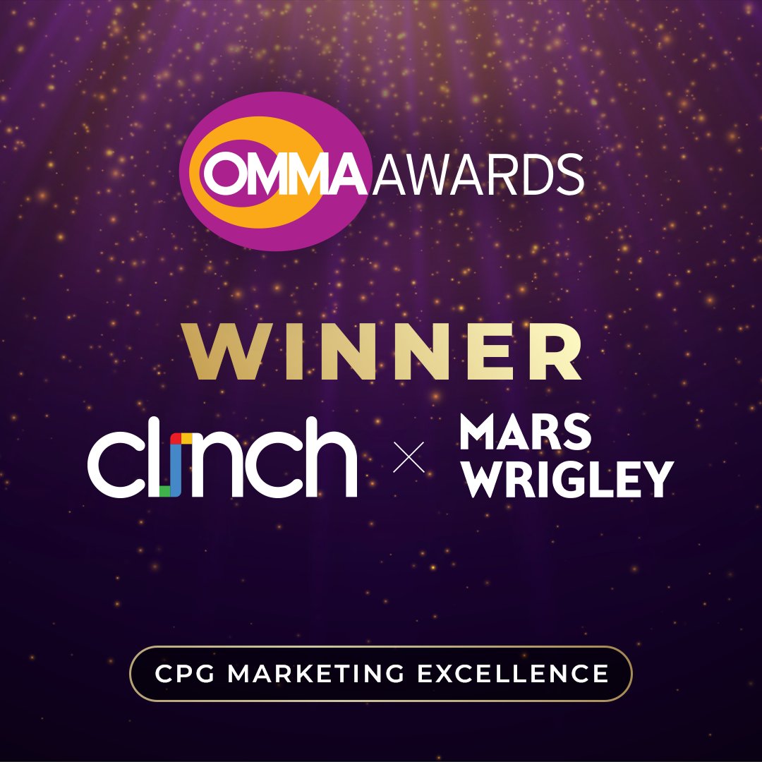 Clinch_USA's tweet photo. HONORED to take home a WIN at MediaPost's OMMA Awards, recognizing CPG marketing excellence in the data-driven personalization framework we delivered for Mars's Halloween campaign! 🎃 🍫 More on the award-winning case study here: https://t.co/d3H389RDfW https://t.co/AgyaJJYBnh