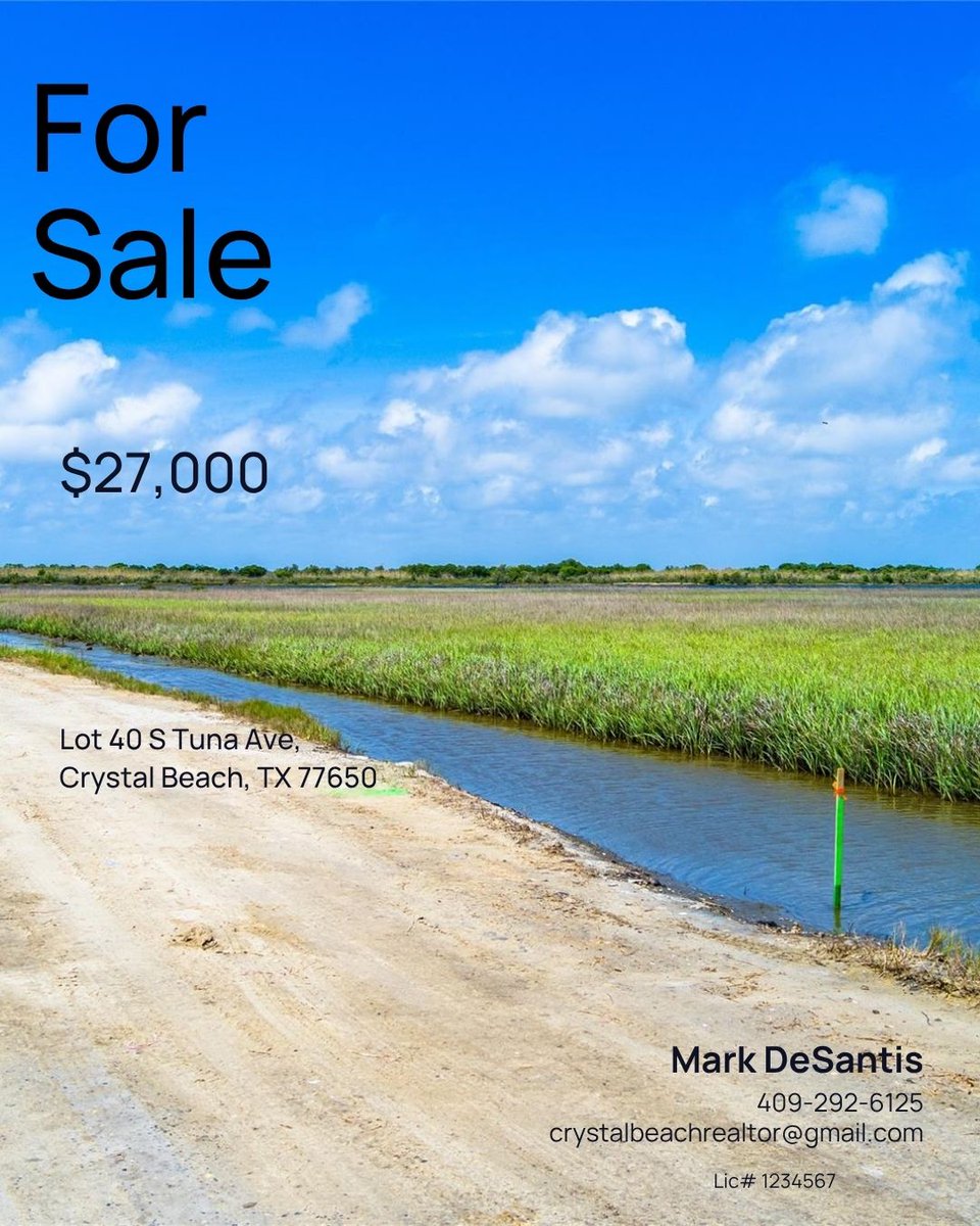 Terminella's tweet photo. Looking for land in Crystal Beach or along the Bolivar Peninsula?

See something that fits your plans? Let’s talk.
Crystal Beach One10 Realty Group | eXp Realty
https://t.co/vPU1MIEcVI
#CrystalBeachTX #BolivarPeninsula #TexasRealEstate #LandForSale https://t.co/x9HXGJUqMo