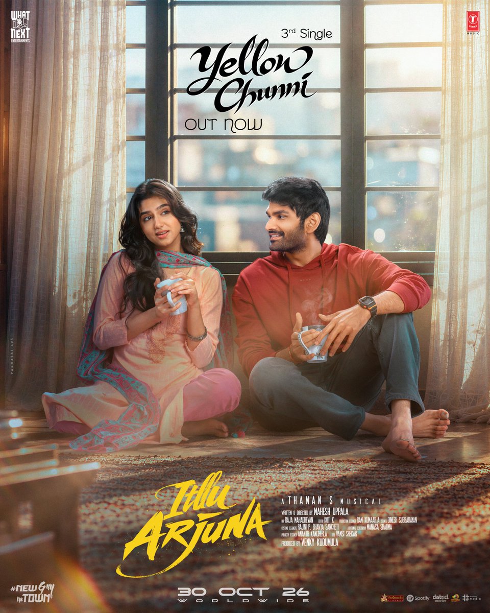 TeamStarCircle's tweet photo. Song as beautiful as your girl's smile 💛
#ItlluArjuna 3rd Single - #YELLOWCHUNNI OUT NOW 💥💥💥
— https://t.co/SUjJMsd83k
A @MusicThaman Musical 🎹
Sung by @VishalMMishra
Lyrics by #Sreejo
THIS OCTOBER 30th, 𝘩𝘪𝘴 𝘭𝘰𝘷𝘦 𝘸𝘪𝘭𝘭 𝘣𝘦 𝘩𝘦𝘢𝘳𝘥 𝘪𝘯 𝘵𝘩𝘦𝘢𝘵𝘦𝘳𝘴 𝘸𝘰𝘳𝘭𝘥𝘸𝘪𝘥𝘦 🫶💥
@anieshforyou #AnaswaraRajan @itsmaheshuppala @VenkyKudumula @rajamahadhevan @rpvarmadatla @EditorKoti @DineshAction360 @WhatNextEnts @TSeries @tseriessouth @MangoMassMedia #NewGuyInTown