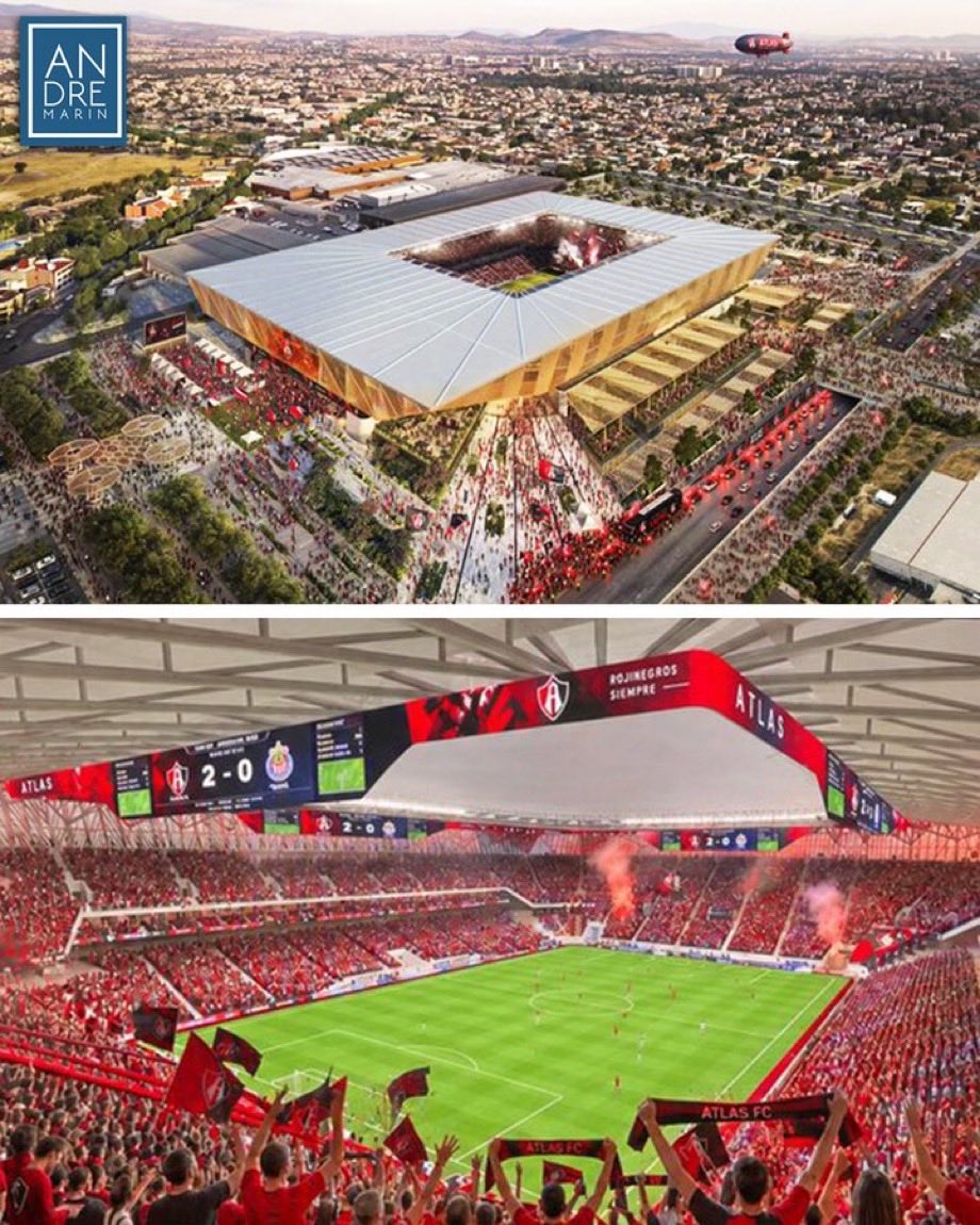 SebastianRamosH's tweet photo. El Atlas tendrá nuevo estadio. Los rojinegros abandonan el estadio Jalisco.

Empezará la construcción el 2027 para jugar en el 2030 

De este estadio se encarga: “Populous” firma arquitectónica encargada del estadio del Totenham, Yankee Stadium.

Capacidad para: 40 mil personas. https://t.co/j20ZPGZ0jU