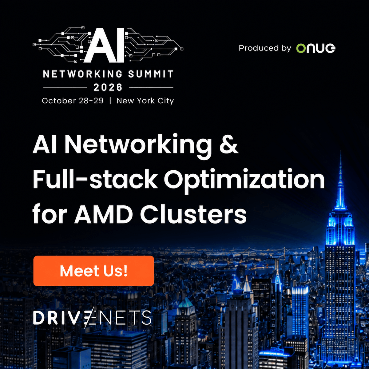 drivenets's tweet photo. Join our session!

AI Networking & Full-stack Optimization for AMD Clusters

In this session, DriveNets' Shai Haim explores how full-stack optimization across compute, networking, and software can unlock higher GPU utilization, faster training, and more predictable performance in AMD-based AI clusters.

You will learn practical design principles for building high-performance Ethernet fabrics, reducing bottlenecks, and optimizing the complete AI stack, from GPU communication to cluster-scale architecture.
https://t.co/hL3kO3d2Yd

Come by our booth at the ONUG AI Networking Summit and talk to our AI infrastructure experts

#AINetworkingSummit