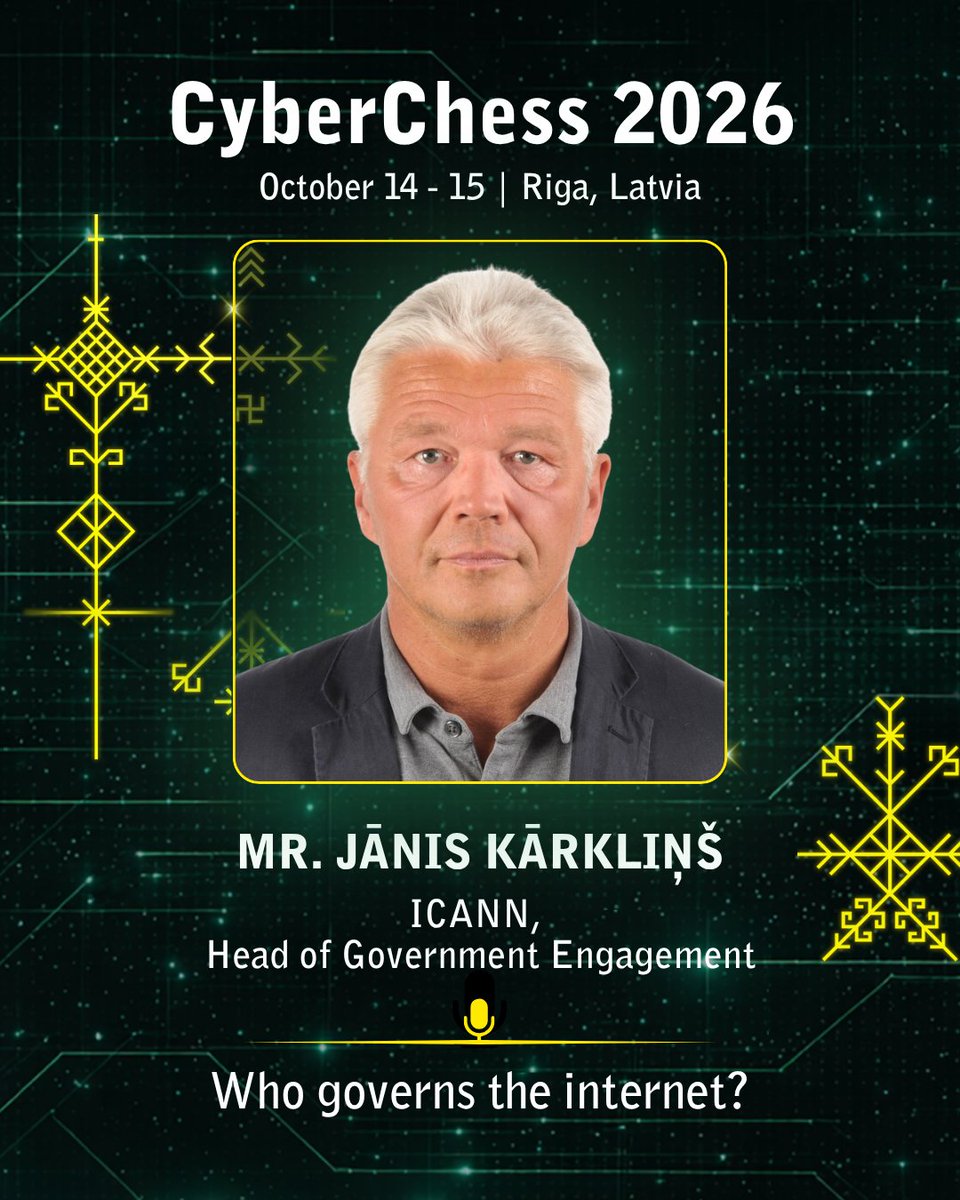 certlv's tweet photo. #CyberChess2026 #BalticDomainDays blokā “Vai ārpus Baltijas domēnu telpas ir dzīvība?” 14. oktobrī - interneta pārvaldība, jauni domēni, intelektuālā īpašuma aizsardzība un globālie regulējuma izaicinājumi.
📅 Vairāk par programmu: https://t.co/233iVEVmrR https://t.co/pZUfFc6Hpu