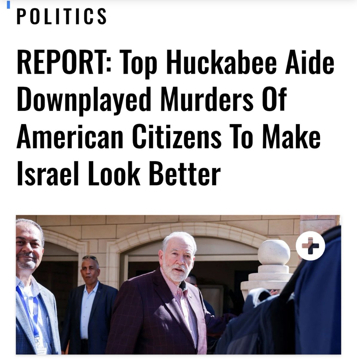 SadiaSy10639266's tweet photo. At this point, I wouldn't even flinch if Huckabee shouted, "In my super-secret meeting with Jonathan Pollard, he totally promised me that God himself guaranteed Israel's divine right to conquer the entire Middle East."
 🤡🤡🤡
#MikeHuckabee #DavidMilstein
#WeAreOccupied #NYT https://t.co/HfQ20EKgIy