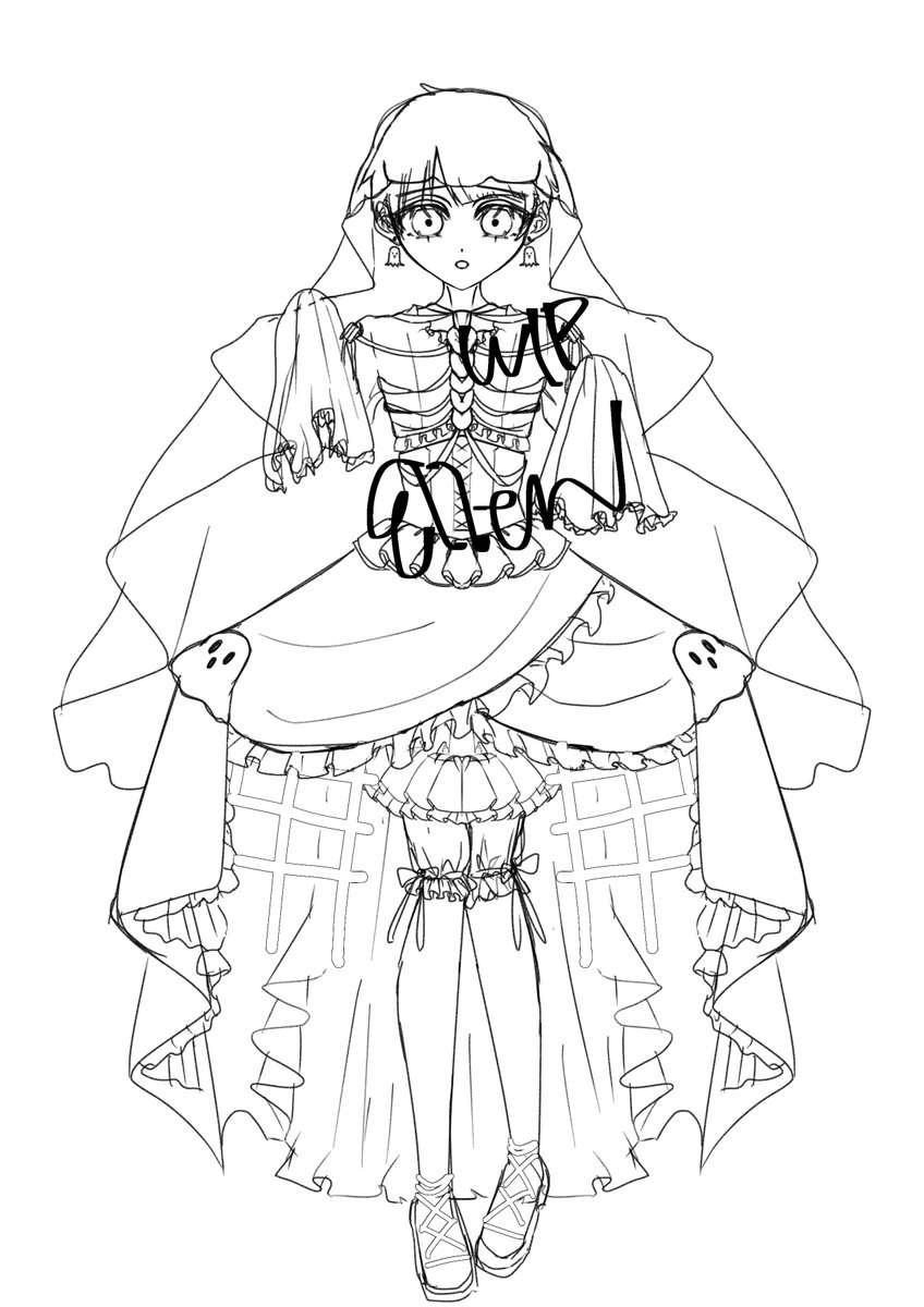 Ellen_illust's tweet photo. WIPくらい上げてから寝るか！
今回もkuren.さんのMY DOLL MAKERのお洋服をかなり参考にさせていただいています https://t.co/0B1UGjay0W