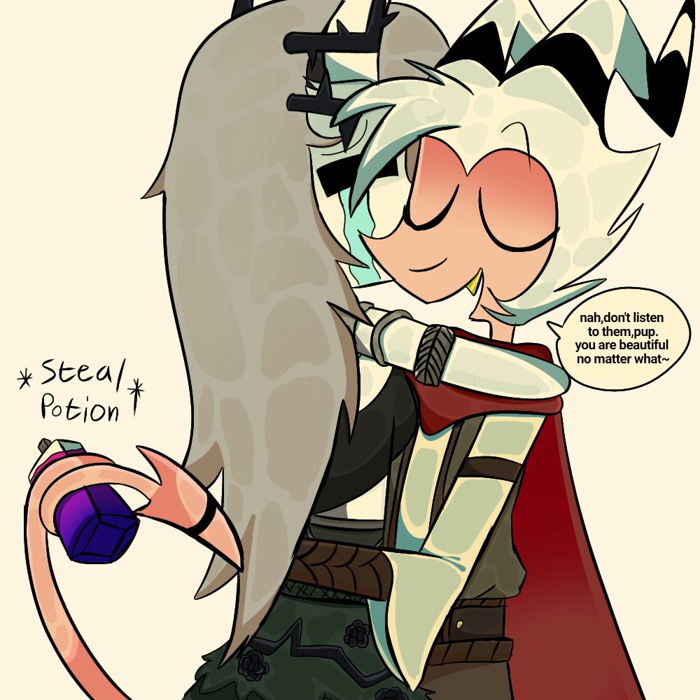 just_ayumi55's tweet photo. Can rouge stealing something from druid?🤔

Yes!they can.but i think it might be difficult..

Although on these fanart,striker try to steal something from loona by pretending to be her friend/therapy:]

#HelluvaBoss‌ #fanart https://t.co/vXXtnYxSx3