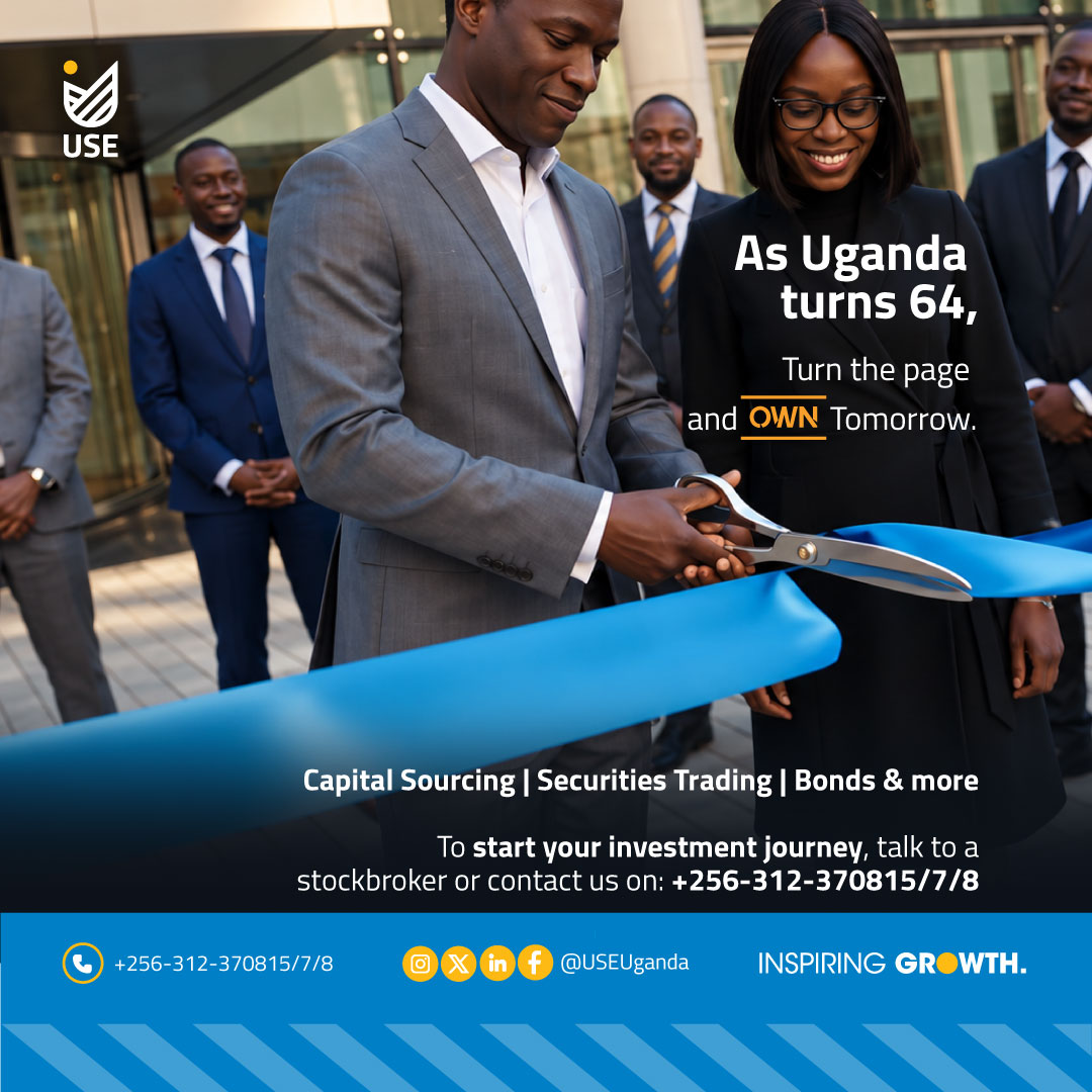 USEUganda's tweet photo. True independence includes financial independence. As we celebrate 64 years of nationhood, we invite every Ugandan to take part in the country's growth story through the capital market. Happy Independence Day! https://t.co/7LWhki6dMq