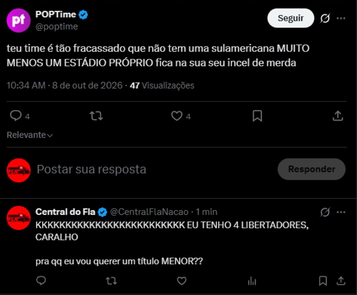 Serafim_zx's tweet photo. Poptime (página abertamente de esquerda) chamando o FLAMENGO de FRACASSADO. A torcida do Mengão não pode deixar isso barato. 

Dia 25 é 22!!! https://t.co/Hl6xopB3ue