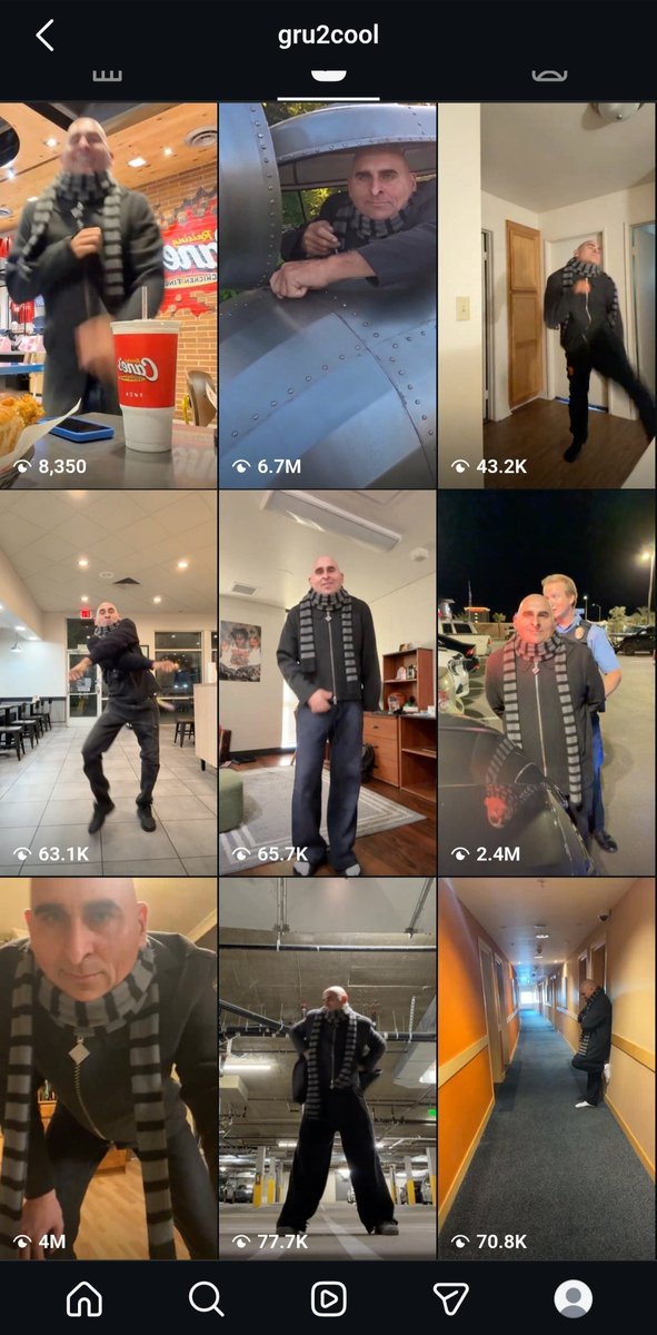 bubbubbdex's tweet photo. THIS AI INFLUENCER MADE $15K IN ONE WEEK

dead internet theory isn't a theory anymore

someone turned Gru into an Instagram character and pulled 13.4M views across 9 reels

12.1K followers and 6.7M views on the airplane clip alone

his bio says "Made in higgsfield ai"

here's how i'd recreate the format:

→ build a consistent character sheet
→ pick unexpected settings - a plane, a restaurant, a parking lot
→ use Higgsfield to bring the character into the scene
→ fix the glitches, keep it short and give every clip a new joke

one scarf and everyone recognises him

Gru stopped stealing the moon and started stealing your screen time