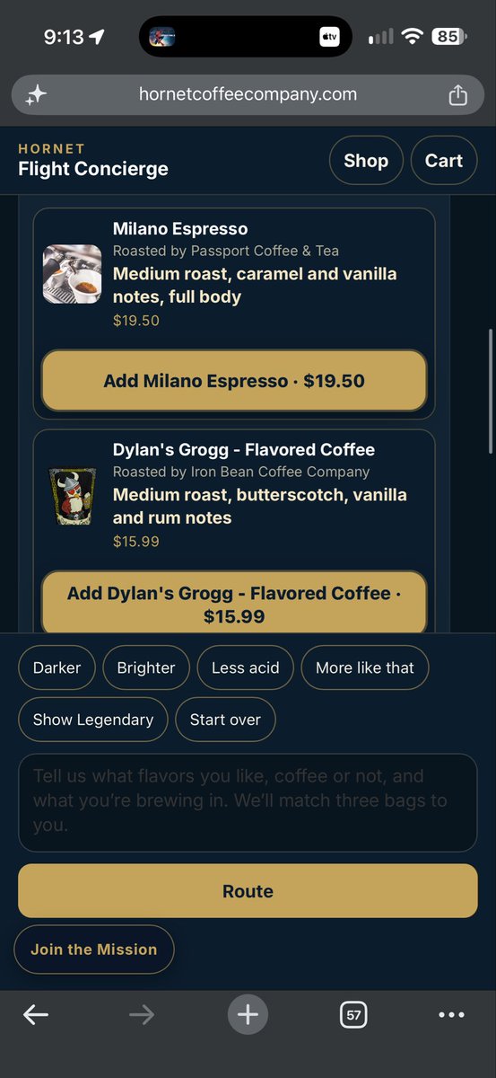 FlyboyTita's tweet photo. Pretty cool Ai concierge test. You can put anything in there flavor wise and also misspell and even get the machine name wrong.. Breva is guess from user and it reasoned.. Breville Barista espresso and coffee machine.. if you have a machine but aren’t exactly sure what it’s called.. we can reason over that part too!! The end result is cool!