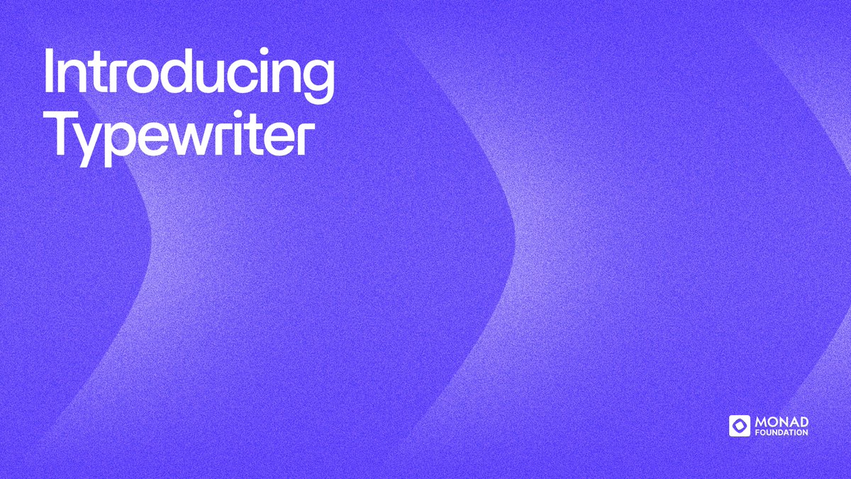 kyscott18's tweet photo. Introducing Typewriter, an open-source framework for crypto apps that offers custom transaction sequencing, fast confirmations, and built-in accounts with gas sponsorship.

Typewriter enables better UX by giving developers more control over the transaction supply chain. https://t.co/B1KVxBOJ7I