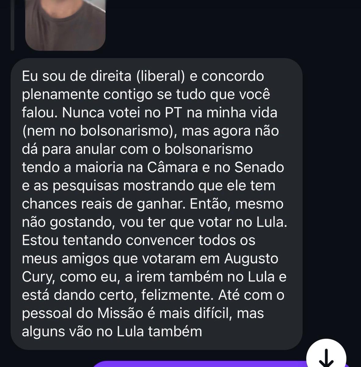 molusqueti's tweet photo. Compartilhar aqui também o que me enviaram no Insta ontem

Sei que é difícil, apesar de todo ódio que bate, mas há ainda espaço para diálogo para conseguirmos a virada para manter a democracia. Digo isso, de quem está disposto a conversar, não o fascista (esse rato tá perdido msm https://t.co/Yb9fdz708g