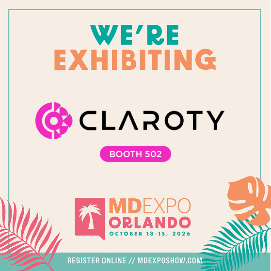 ClarotyHealth's tweet photo. 🌤️ We’re heading to #MDExpo in Orlando, October 13–15! 🌴
Visit our team at 📍 Booth 502!
🎟️ Register here: https://t.co/JIEo8xoDsf
ℹ️ Learn more about Claroty: https://t.co/DWSQgAHCpq
See you next week! 👋
#HealthcareCybersecurity #MedicalDeviceSecurity #IoMT https://t.co/dCwBROA0XH