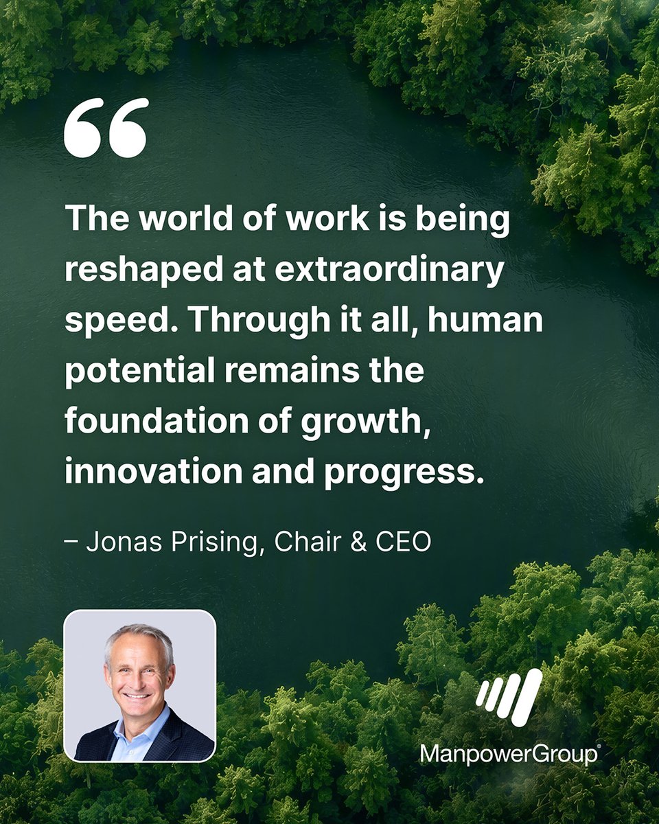 Experis's tweet photo. As the world of work continues to evolve, human potential remains the foundation of growth, innovation, and progress. 

Read a message from Jonas Prising, Chair &amp; CEO, in our latest Working to Change the World Sustainability Report. https://t.co/C9ZjvB1gKh https://t.co/9rlJqYqNUq