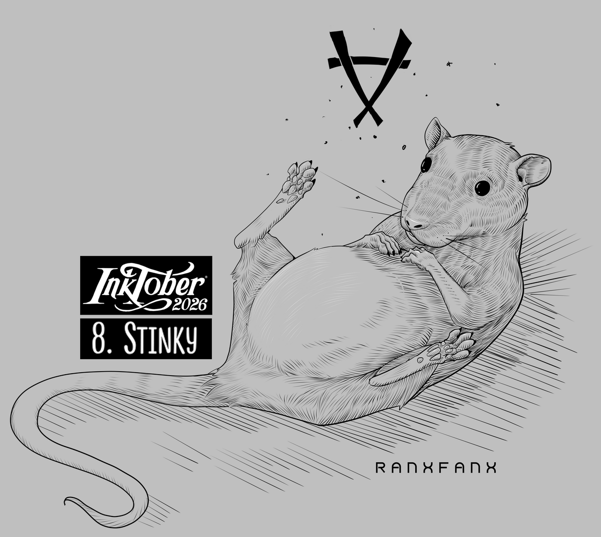 ranxfanx's tweet photo. "Never wash for the glory of the Horned Rat, yes-yes!"

#digitalart #art #inktober2026 #inktober #stinky https://t.co/MVFgfa2Pec