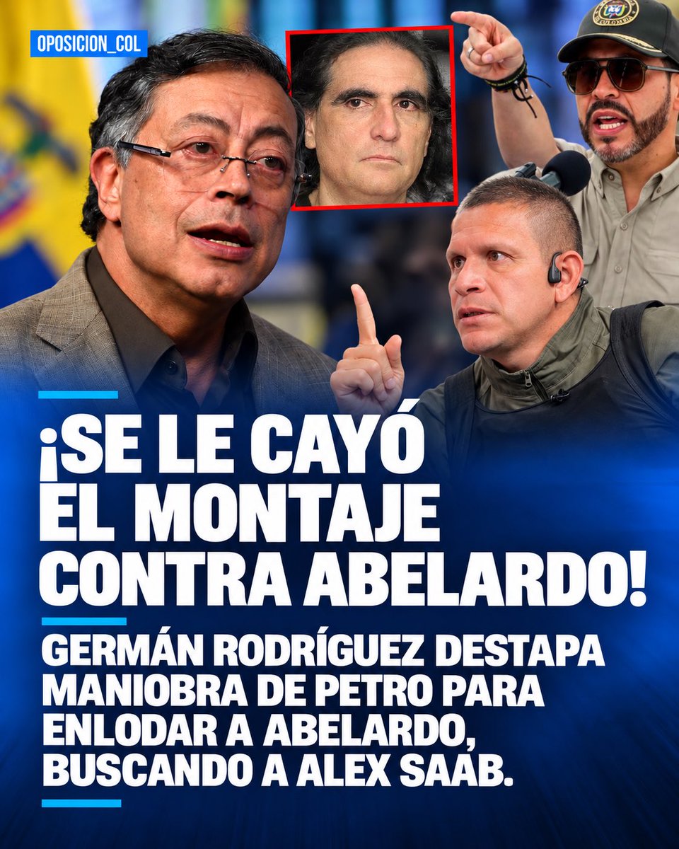 ManuelJVelez's tweet photo. RT ¡Se le cayó el montaje! Germán Rodríguez destapa una jugada que, según denuncia, buscaría enlodar al presidente Abelardo para terminar favoreciendo a Alex Saab. Una nueva polémica sacude al petrismo y deja abiertas serias preguntas: ¿quién está detrás de esta maniobra y qué intereses se están moviendo?