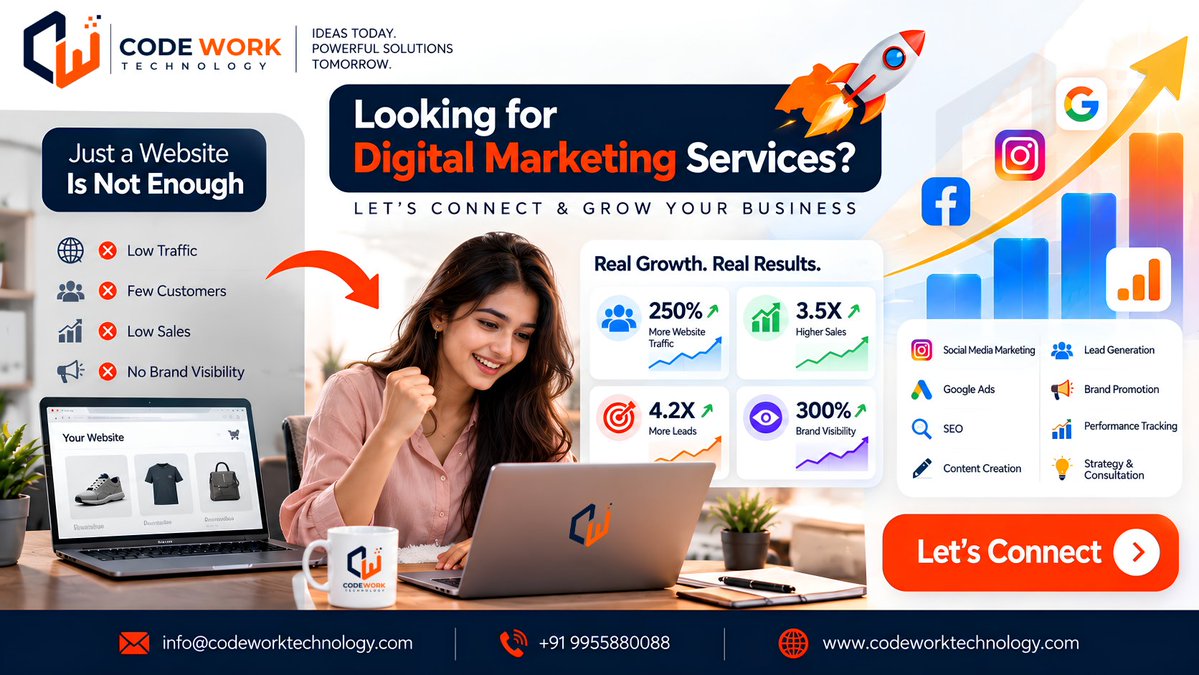 codeworktech's tweet photo. Are you looking for E-commerce Development? 🛒
🚀 Build a fast, secure, mobile-friendly online store with Codework Technology. 
Sell online, reach global customers &amp; grow your business. 🌍 #Ecommerce #WebDevelopment #BusinessGrowth #AppDevelopment https://t.co/07sBjaMoRG