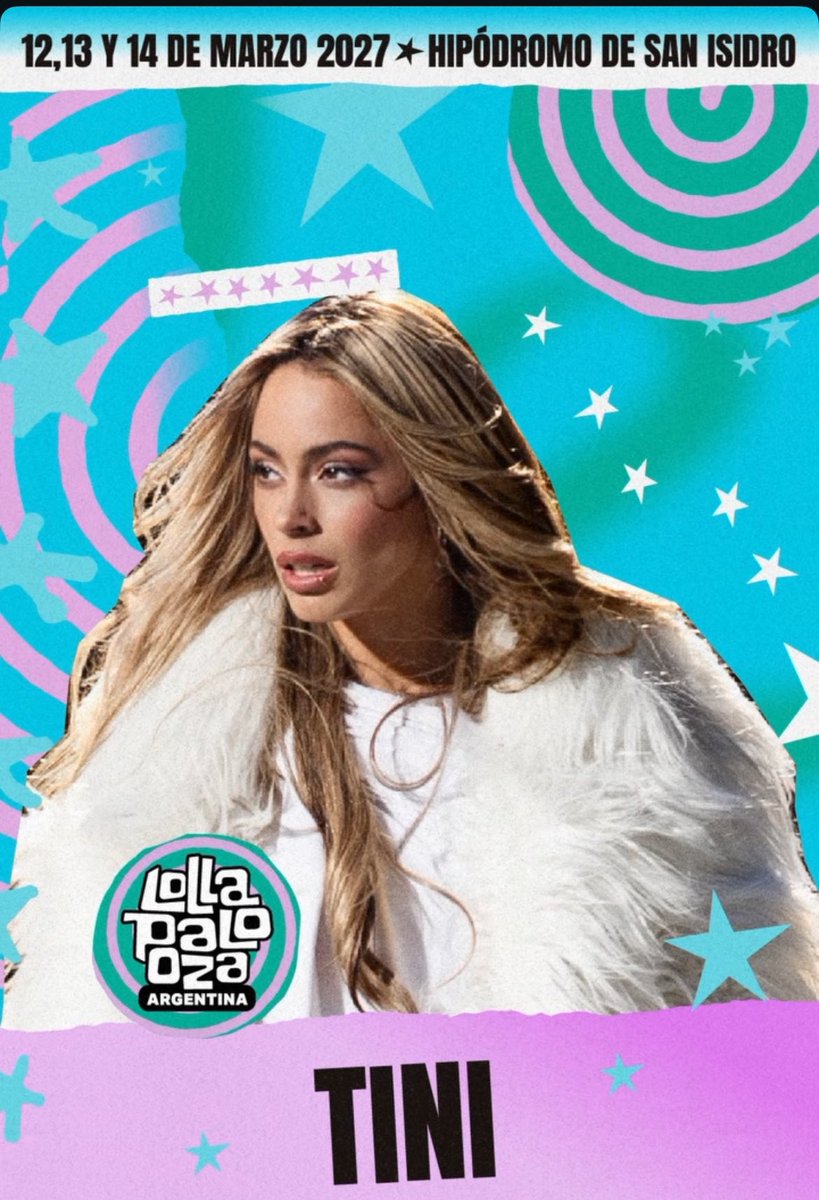 oficialtinibra's tweet photo. O Lolla Argentina 🇦🇷 e o Lolla Brasil 🇧🇷 compartilham boa parte do lineup de 2027, mesmos headliners, vários dos mesmos artistas e estrutura praticamente espelhada. 

A diferença? TINI está na Argentina e não no Brasil.

Olha que oportunidade perdida! 
💔🥹👀 #TINIPalooza #Lolla https://t.co/5zgfZrpLKL