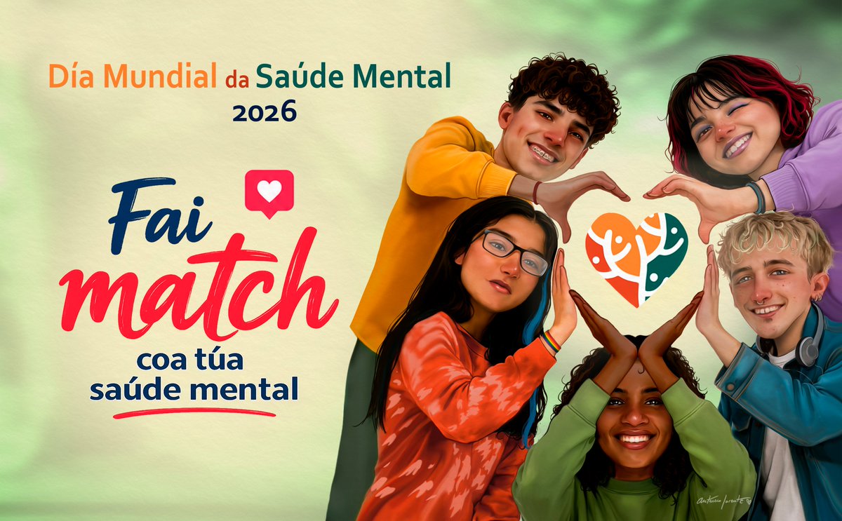 consaludmental's tweet photo. Hoy es el #DíaMundialdelaSaludMental

Durante esta semana y durante el día de hoy visibilizamos la #SaludMental de las personas jóvenes con el lema "𝑯𝒂𝒛 𝒎𝒂𝒕𝒄𝒉 𝒄𝒐𝒏 𝒕𝒖 #𝑺𝒂𝒍𝒖𝒅𝑴𝒆𝒏𝒕𝒂𝒍"

Si quieres conocer la campaña 
#MatchSaludMental 👉🏿 https://t.co/jwRzZTo0ej https://t.co/UatGjoiGSA