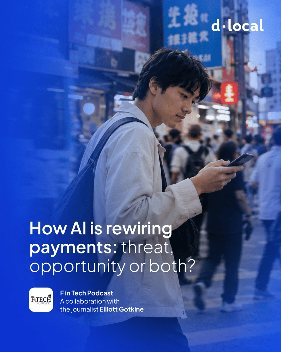 dLocalPayments's tweet photo. If every fintech has access to the same AI models, what's actually left to compete on? 🧠
Dig into the question every payments company is asking in episode 4 of F in Tech podcast.

YouTube ▶️ https://t.co/dJN07p0NWp
 Spotify 🎧https://t.co/ldlEtYUo4j

#OnedLocal #dLocal https://t.co/euSBTACMjB
