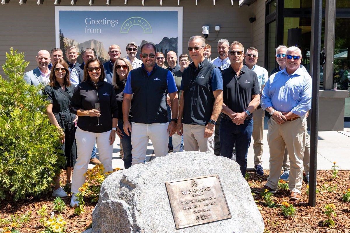 JerryJacobsJr's tweet photo. We’re proud to celebrate the grand opening of Waybound Yosemite, the first location of Delaware North’s new premium alternative lodging brand.
Bringing together National Park Service representatives, local leaders and members of the Delaware North team. https://t.co/338OBjHBPX