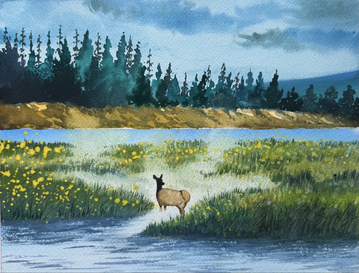 juiartserenity's tweet photo. A view from Yellowstone in my sketchpad 🍀🌿🍃
#yellowstone #watercolor #painting #artwork #artist #traditionalpainting https://t.co/AABIvc6jT2