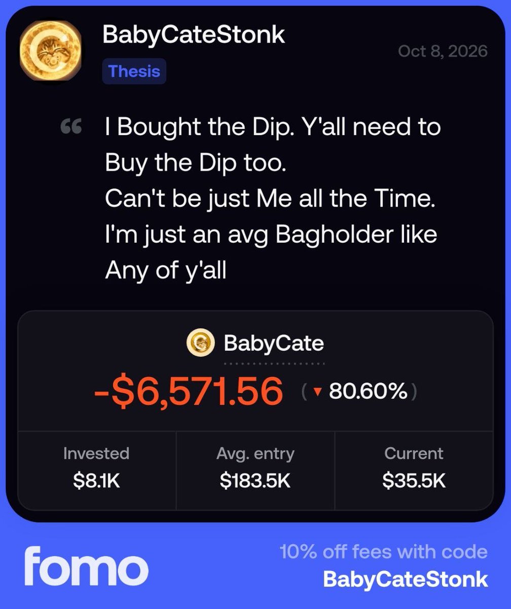 BabyCateStonk's tweet photo. Scared Money Don't Make Money.
I am giving the Community a Chance for the Next 6 Hours to Buy this Dip.
BTC have Rebounded quickly with a wick off the 50SMA on the Daily timeframe.
That's Bottom Signal folks.
Don't Complain Later that I have not gave You guys the Heads Up.
We are One with $CATE 🤝
#100xGem 
#IYKYK