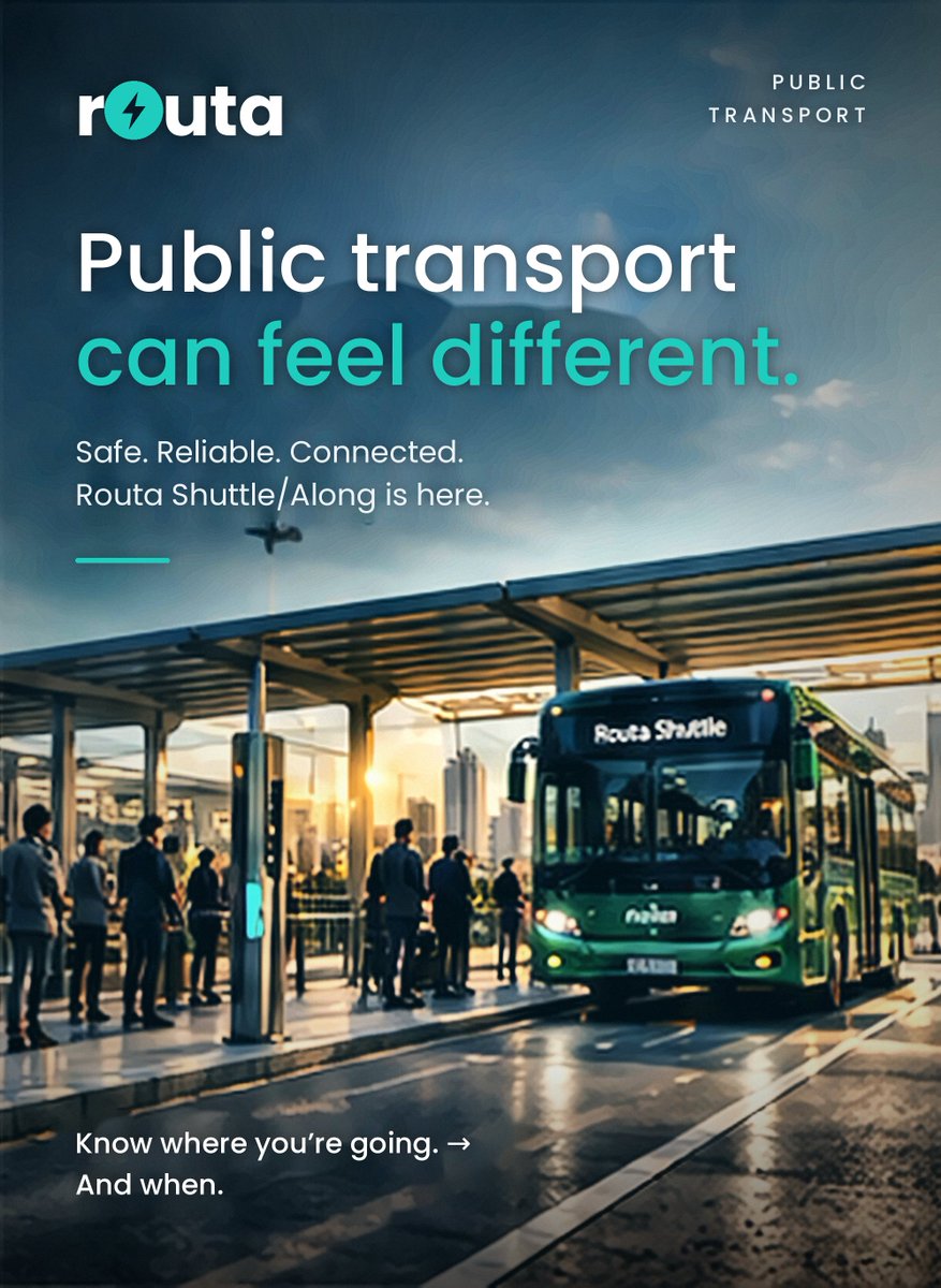Routa_evolution's tweet photo. Public transport should be more than just getting from A to B.

With Routa Shuttle also known as Along, we’re building a safer, more reliable and connected way to move through the city.

Know where you’re going. And when. 🚌⚡ https://t.co/3eQzAojwM0