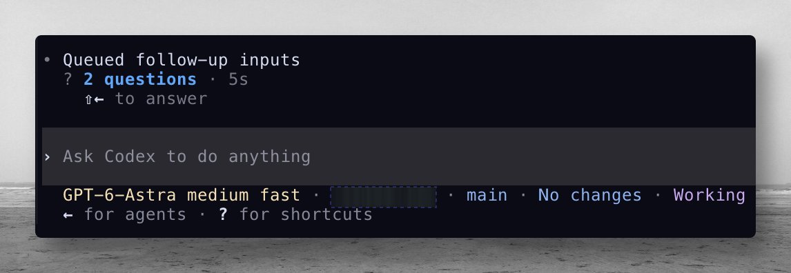 luongnv89's tweet photo. hi @thsottiaux ,
I know that Codex is the best desktop app,
but i still prefer using my terminal more,

please fix this ways of asking question in cli,
> show question, one by one if there are many
> allow user to move up/down to answer the question

WITHOUT have to do SHIFT + ARROW LEFT to answer the question => it is very difficult to do it on a Phone.

many thanks,