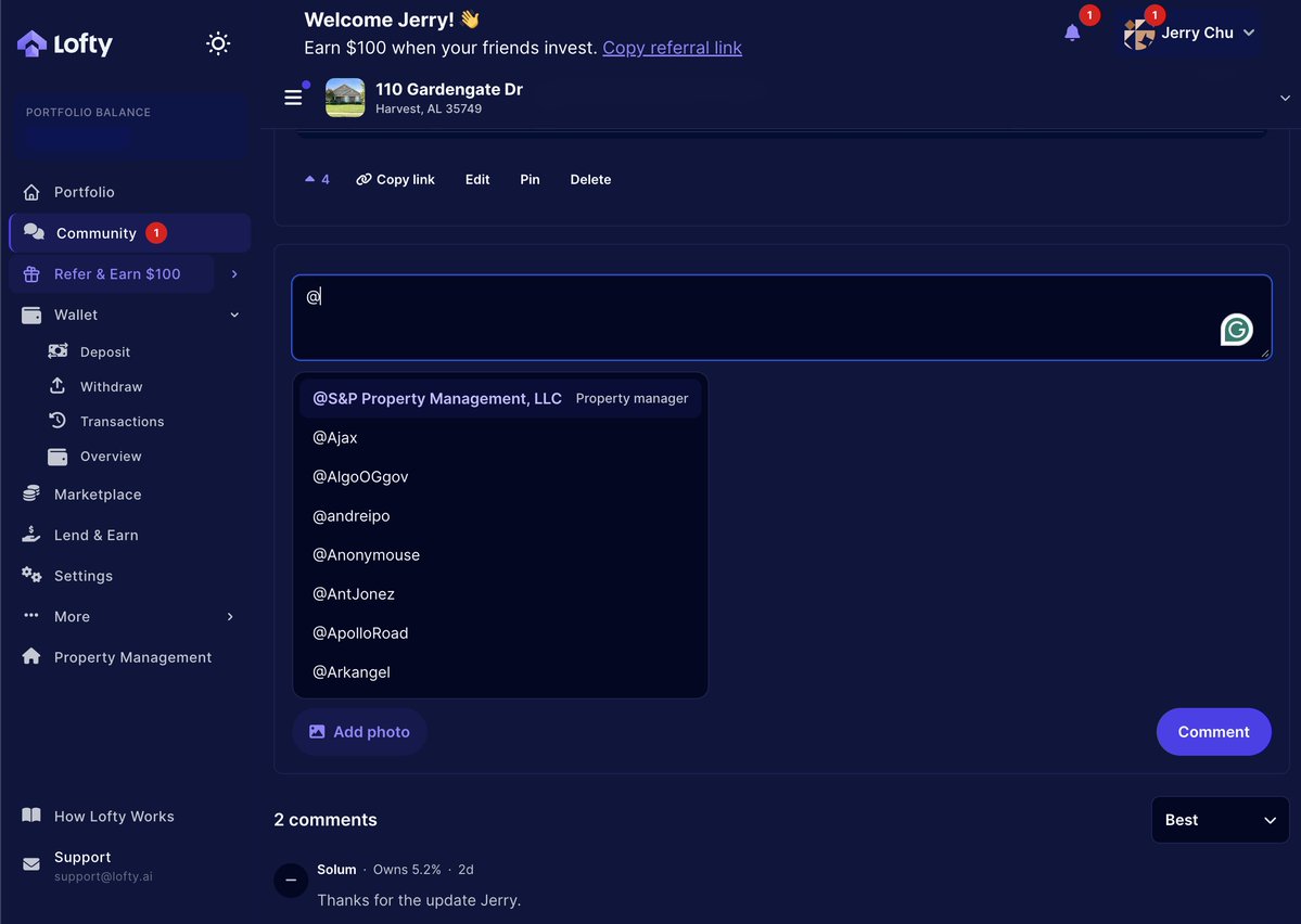 PMDBT's tweet photo. You can now tag other owners on the community forums on @lofty_ai. Tagged people will receive an alert that they can click on to directly take them to the post.

Owner coordination and communication should be easier now. Go check it out! https://t.co/foN0juMaqe