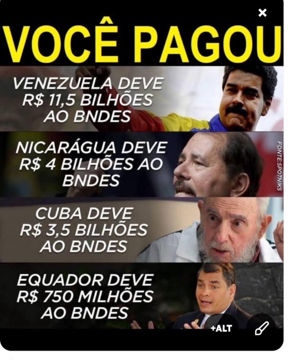 FtimaPesso2719's tweet photo. Lula o nordestino que chegou ao poder e esqueceu do nordeste árido, preferindo investir bilhões do BNDES em outros países ! 
Alguém sabe me dizer o motivo dessa escolha? 
#Flavio22 https://t.co/WajW5F5bD2
