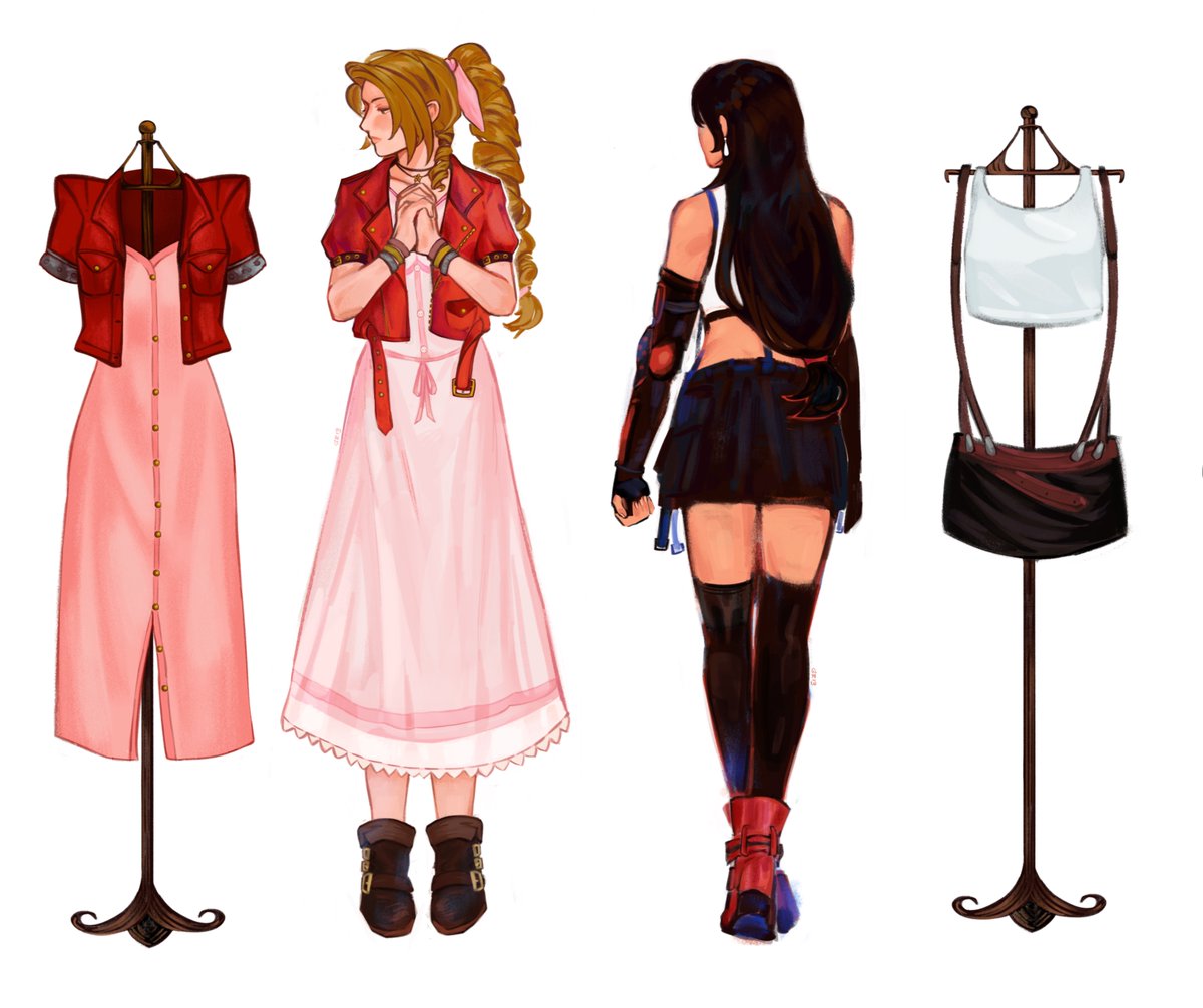 witchygredheadd's tweet photo. happy lesbian day i love women and been drawing final fantasy 7 yuri for 3 years😭 this #aerti thing is serious https://t.co/tR83l4fSll