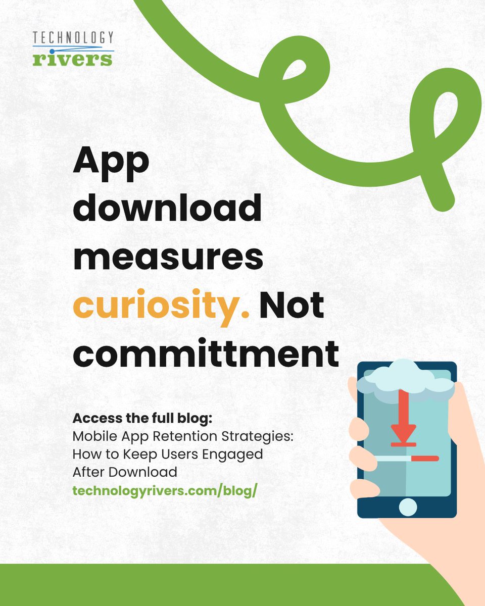 techrivers's tweet photo. Downloads measure curiosity. Retention measures commitment.

Every user you keep is money you don't have to spend twice acquiring someone new.

Want to turn downloads into long-term users? Read the full guide: https://t.co/SpwHL2BTYy 

#MobileApp #AppRetention https://t.co/1xedeVTnmd