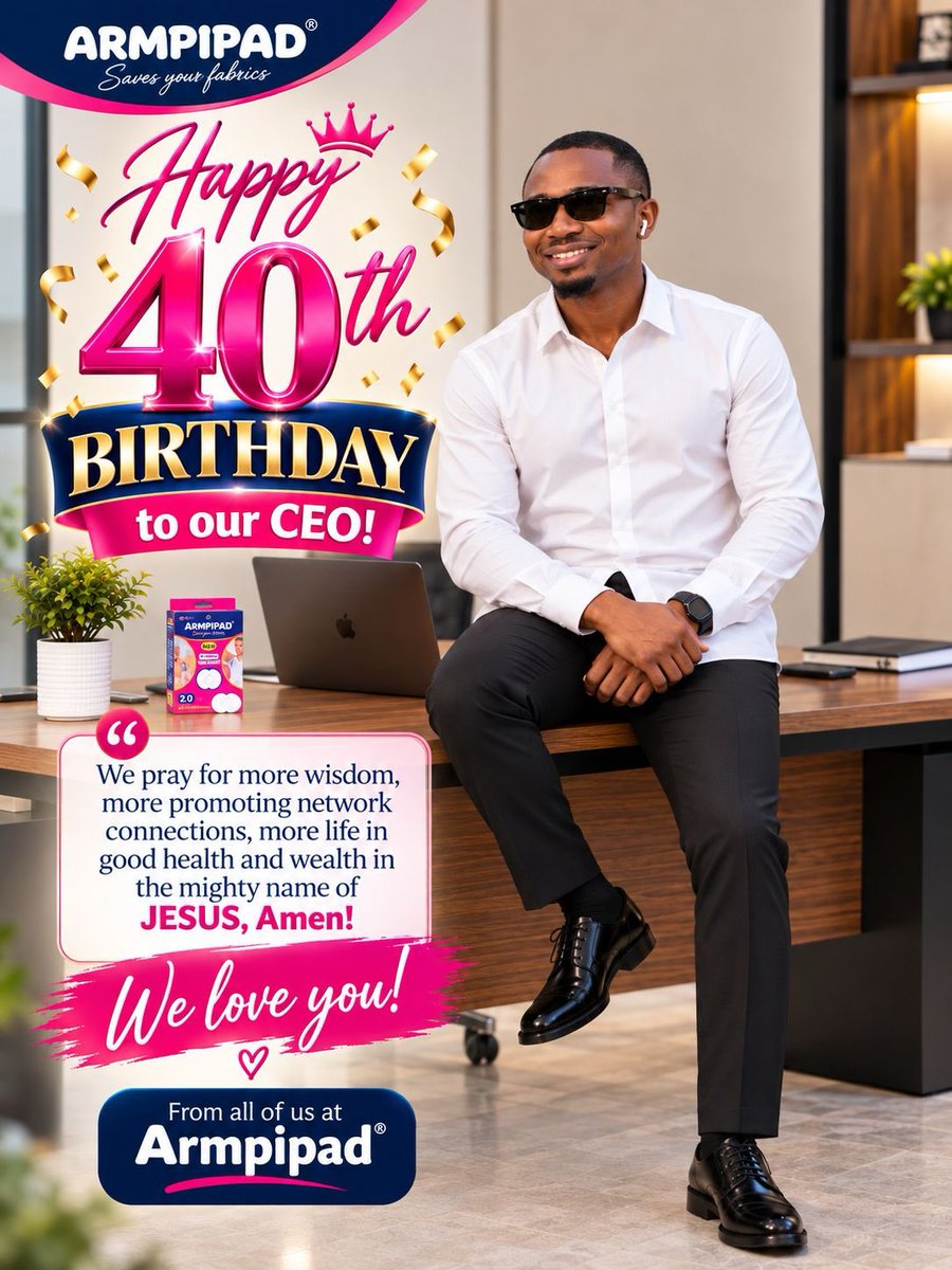 armpipadng's tweet photo. HAPPY 40th BIRTHDAY SIR!!! 🥳🎉🎊

Thank you for your vision, leadership, and the passion that keeps Armpipad growing.

We love you! ❤️
From all of us at Armpipad !! https://t.co/fKh4WMHJyy