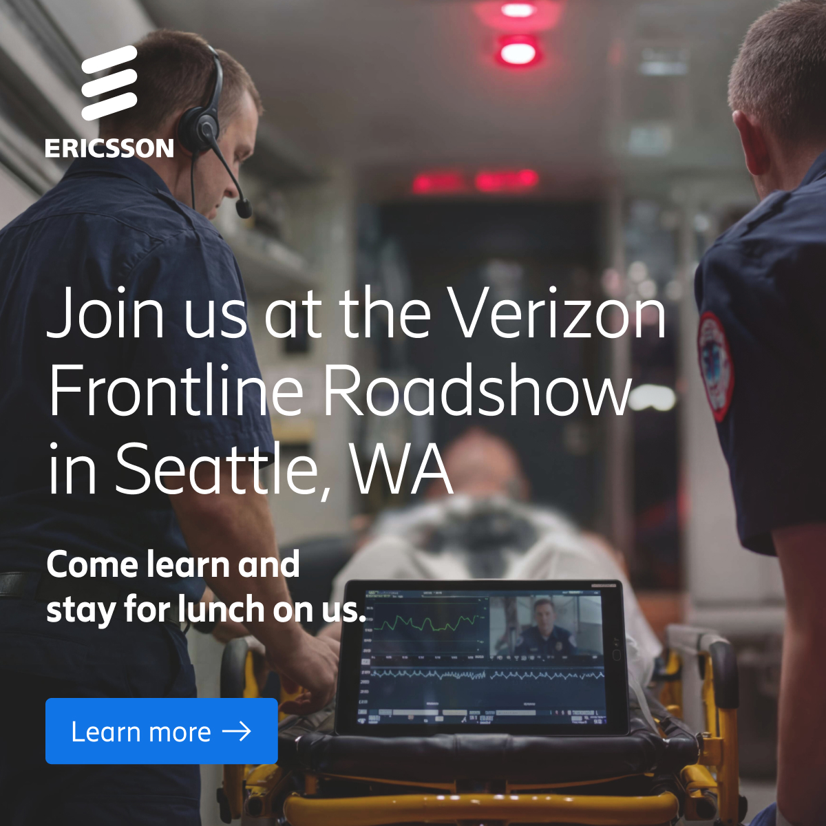 EricssonEnt's tweet photo. Seattle-area first responders: join Ericsson at the Verizon Frontline Roadshow!

📅 Oct. 13 | Redmond, WA

Explore public safety technology, talk mission-critical connectivity and enjoy lunch on us.

Register: https://t.co/Io2XB0G3WZ https://t.co/vfXBPwazqa