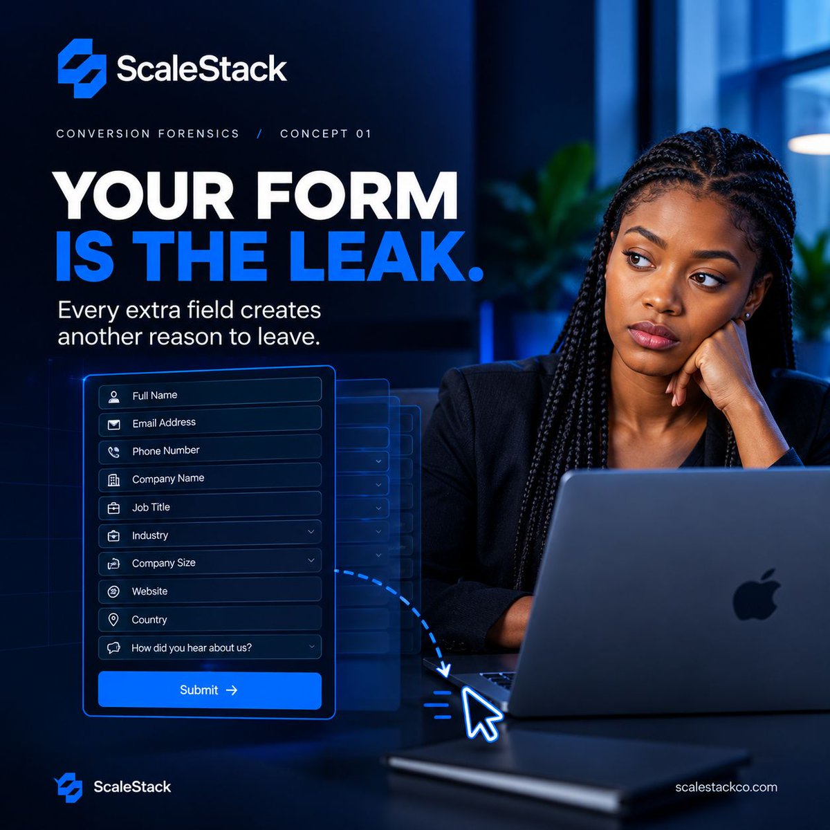 ScaleStack0's tweet photo. Stop asking for everything.

Capture intent. Build profiles progressively. Route leads automatically.

Less friction. More conversions.

Want us to audit your conversion flow?
Talk to ScaleStack.

#ScaleStack #CRO #LeadGeneration https://t.co/jmDX6XE2I6