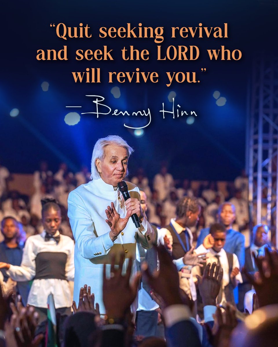 Benny_Hinn's tweet photo. Are you seeking God’s presence—or only what you hope He’ll do?

Seek the Lord Himself. He is the source of true revival. Let your deepest hunger be for Him above everything else.

#PastorBennyHinn #BennyHinnMinistries https://t.co/gd0lLw0lbi