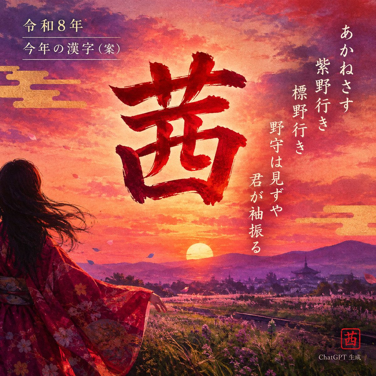 shinto_yoshio's tweet photo. 今年の漢字、『茜』に一票 
#あかねさす https://t.co/8vbWPxT0x0